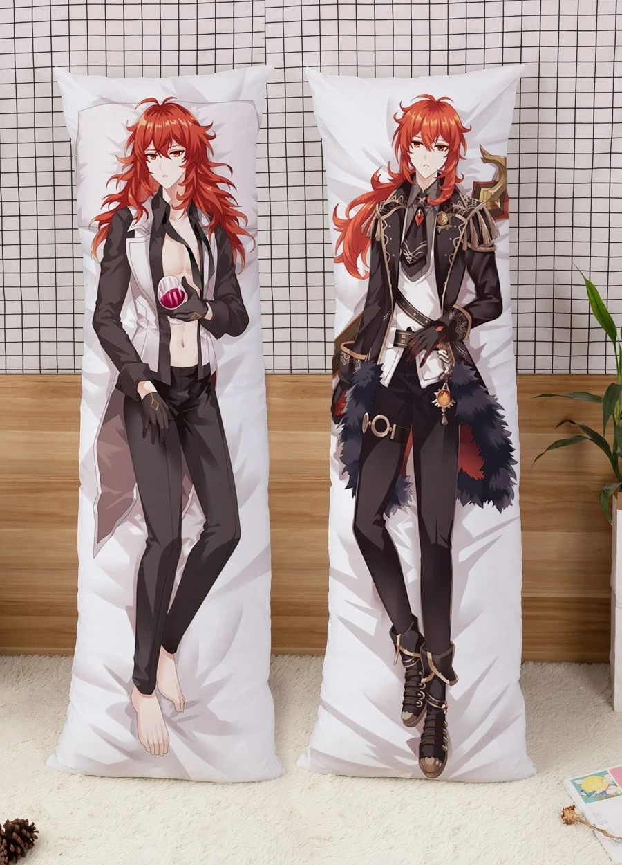 genshin impact diluc cases for body pillows