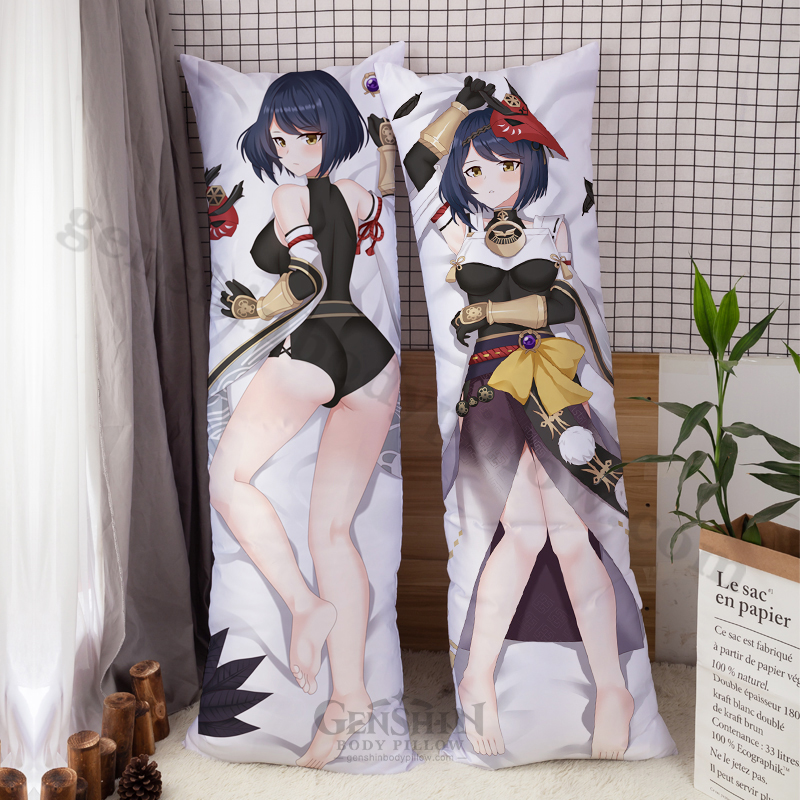 kujou sara genshin anime girl body pillow