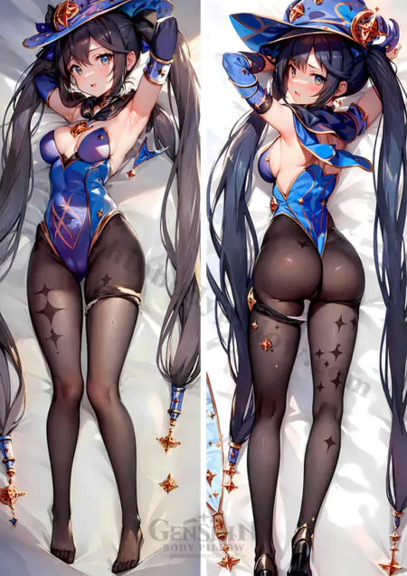 genshin impact mona cute body pillow