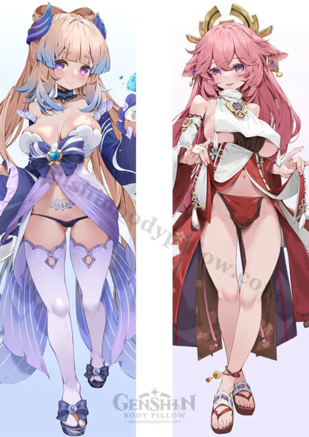 genshin impact sangonomiya kokomi yae miko body pillow